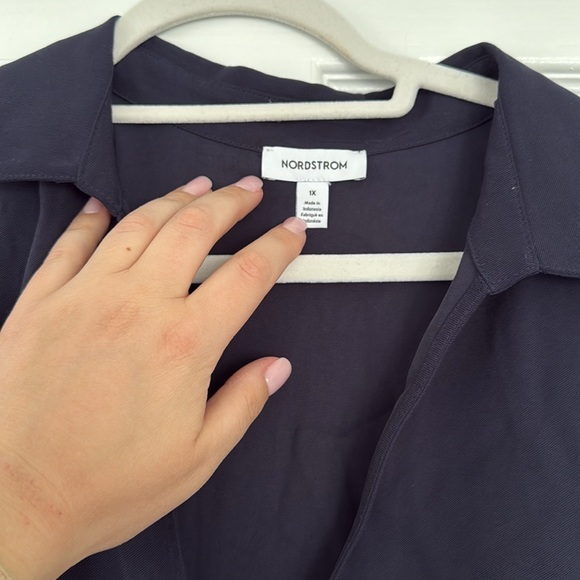 NEW- Nordstrom Navy Blue Wrap Front Maxi Dress - Picture 7 of 15